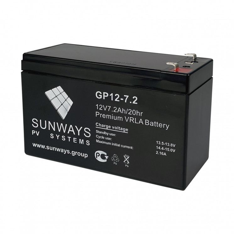 Аккумуляторная батарея SUNWAYS GP 12-7,2 купить в Новосибирске